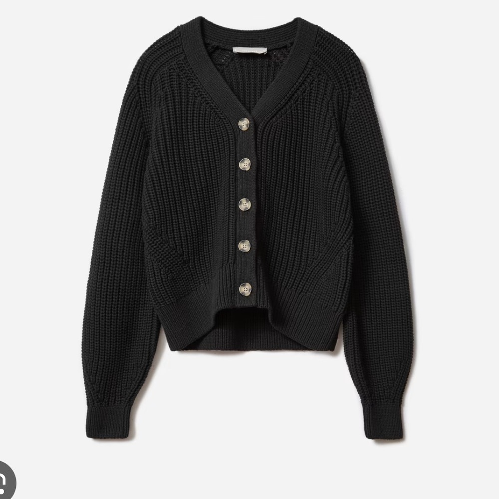 Everlane 100% wool black cardigan